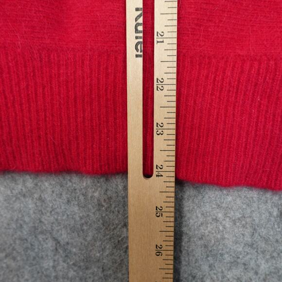 Vintage Andriano Fatigati Sweater Womens Large Lambswool Angora Embroidered Red - Picture 8 of 9